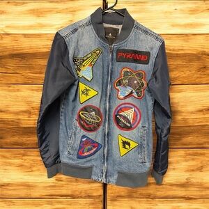 BLACK PYRAMID SPACE JACKET WITH PATCHES - SIZE SMALL